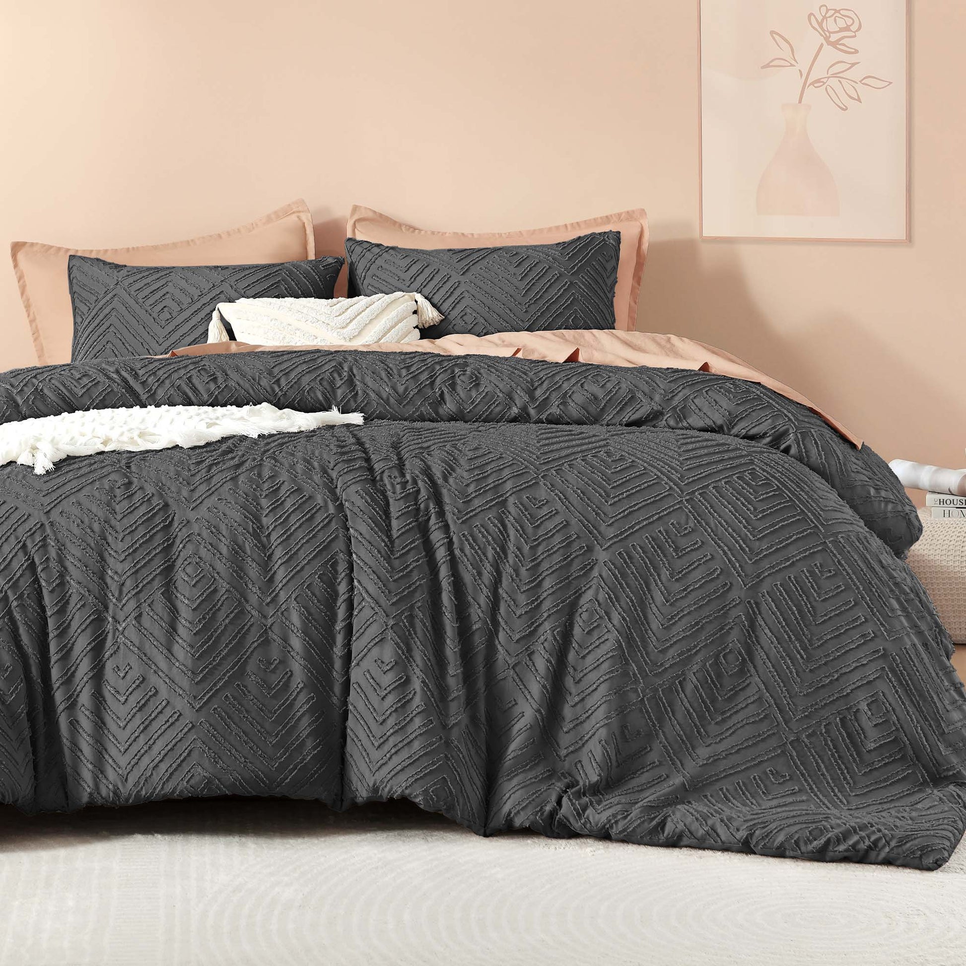 Tufted Boho Lightweight Fluffy 3 Pieces Comforter Set - LITANIKA
