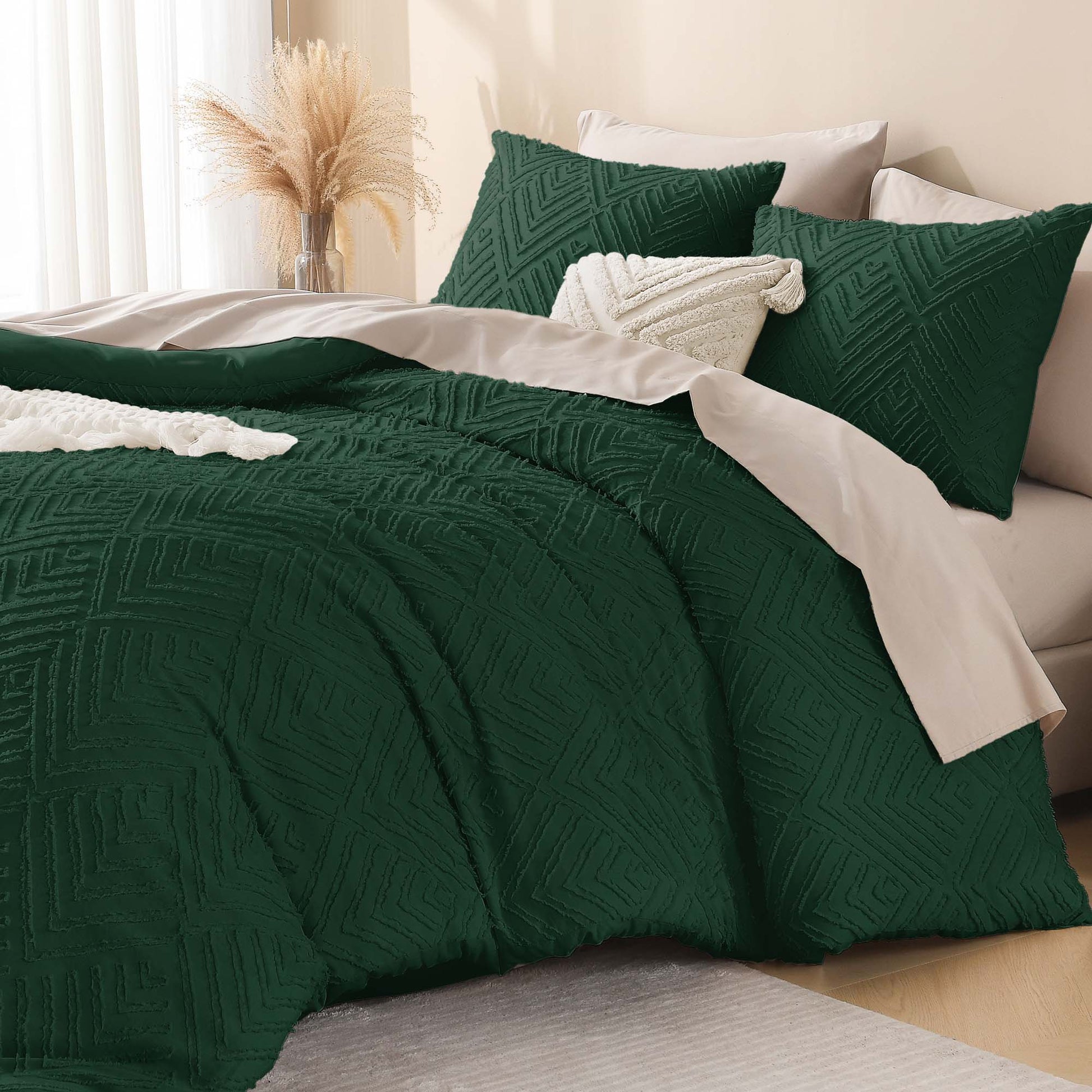 Tufted Boho Lightweight Fluffy 3 Pieces Comforter Set - LITANIKA