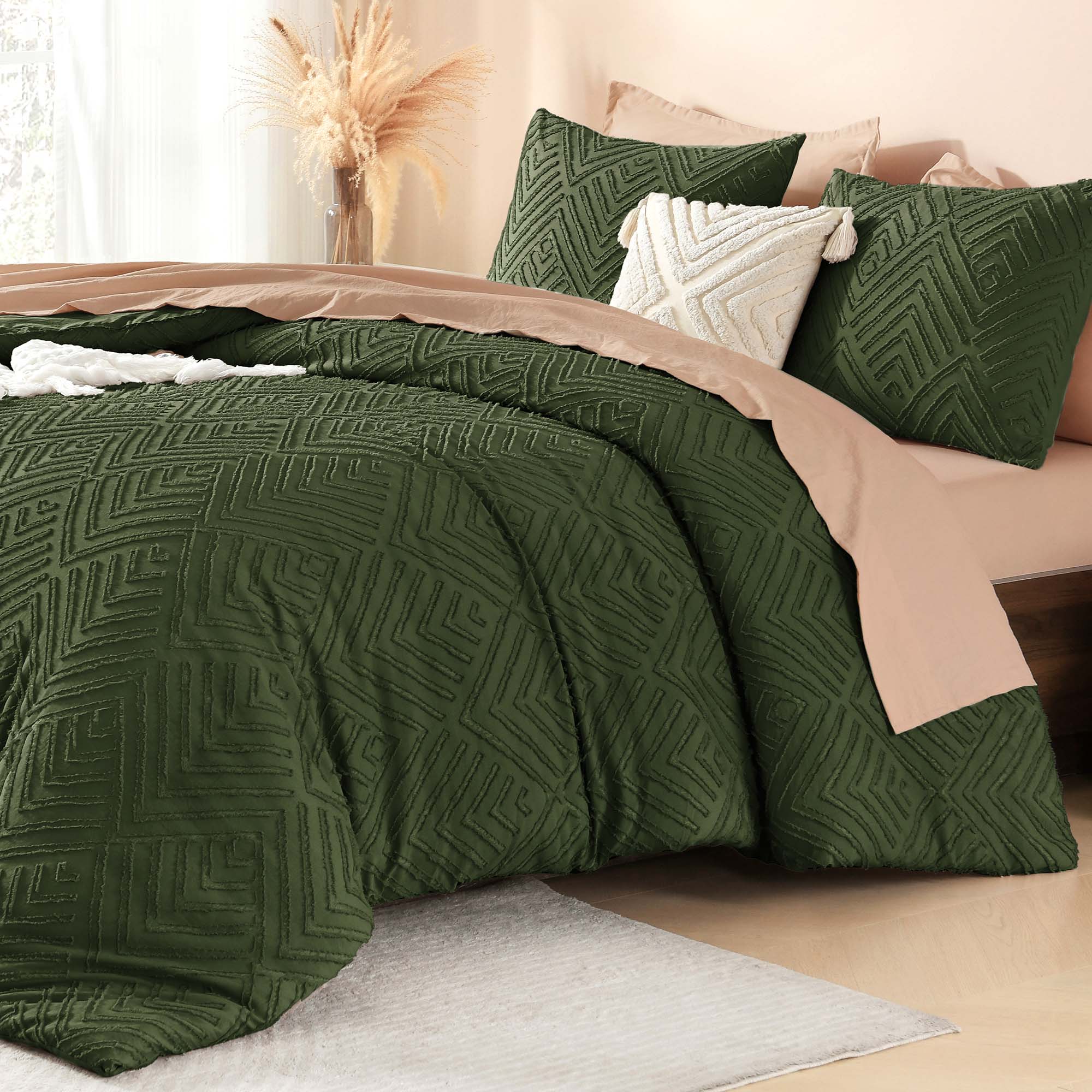 Tufted Boho Lightweight Fluffy 3 Pieces Comforter Set - LITANIKA