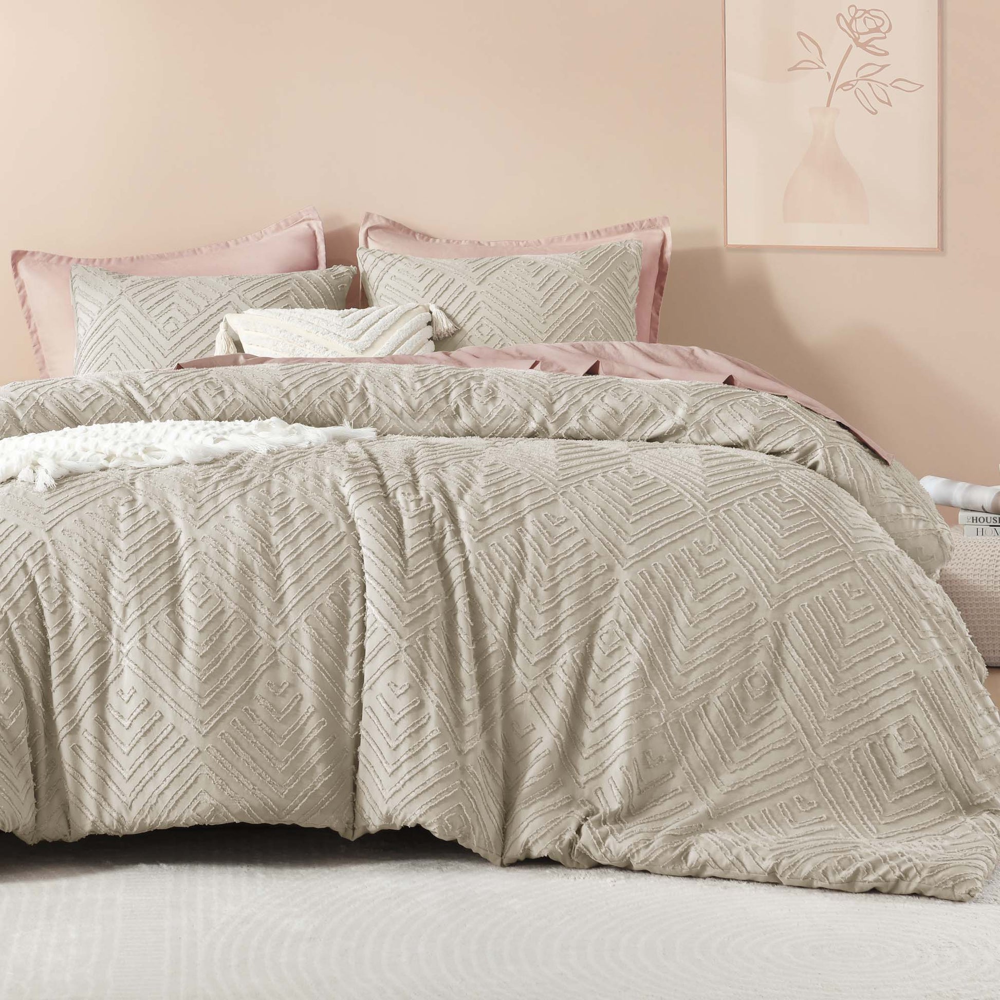 Tufted Boho Lightweight Fluffy 3 Pieces Comforter Set - LITANIKA