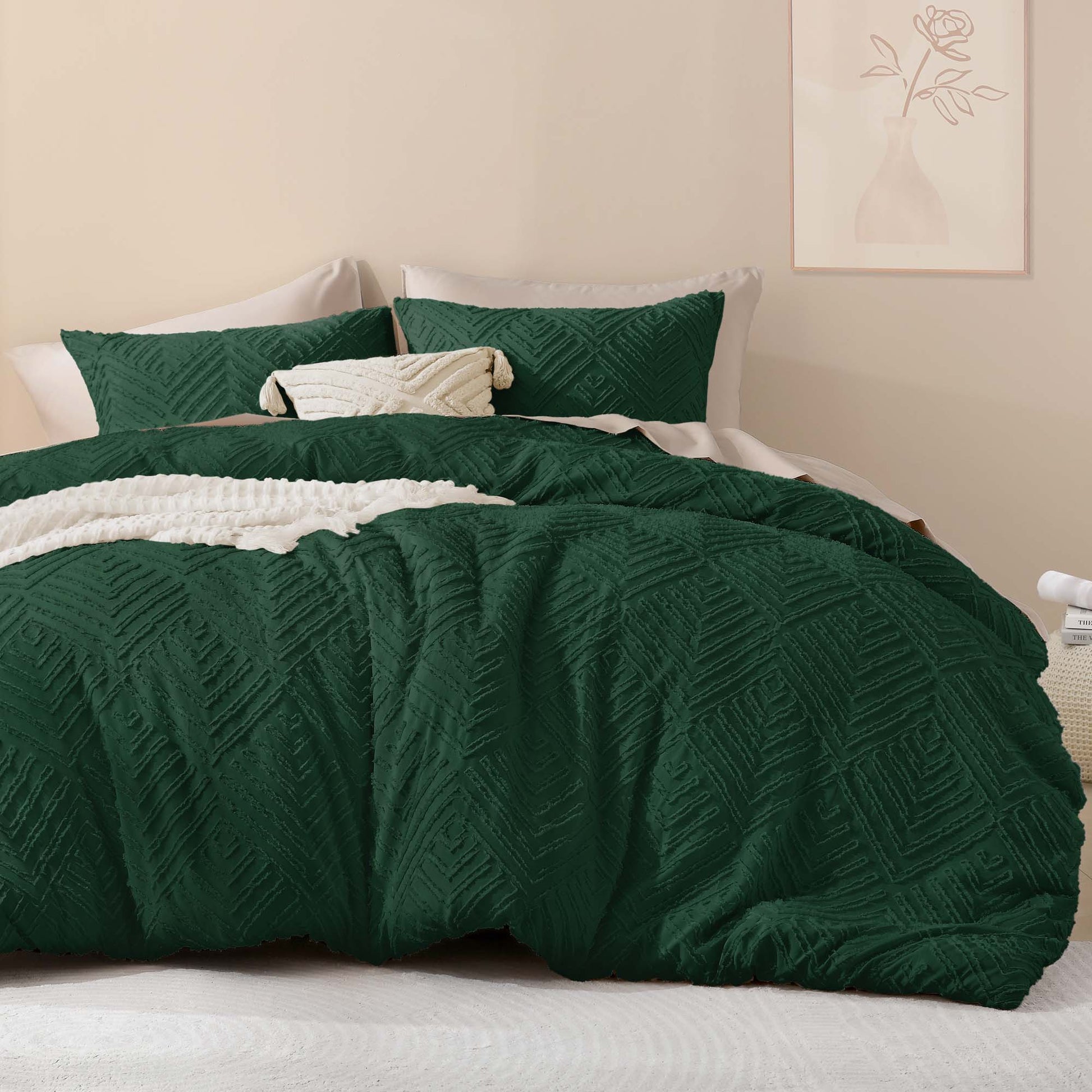 Tufted Boho Lightweight Fluffy 3 Pieces Comforter Set - LITANIKA