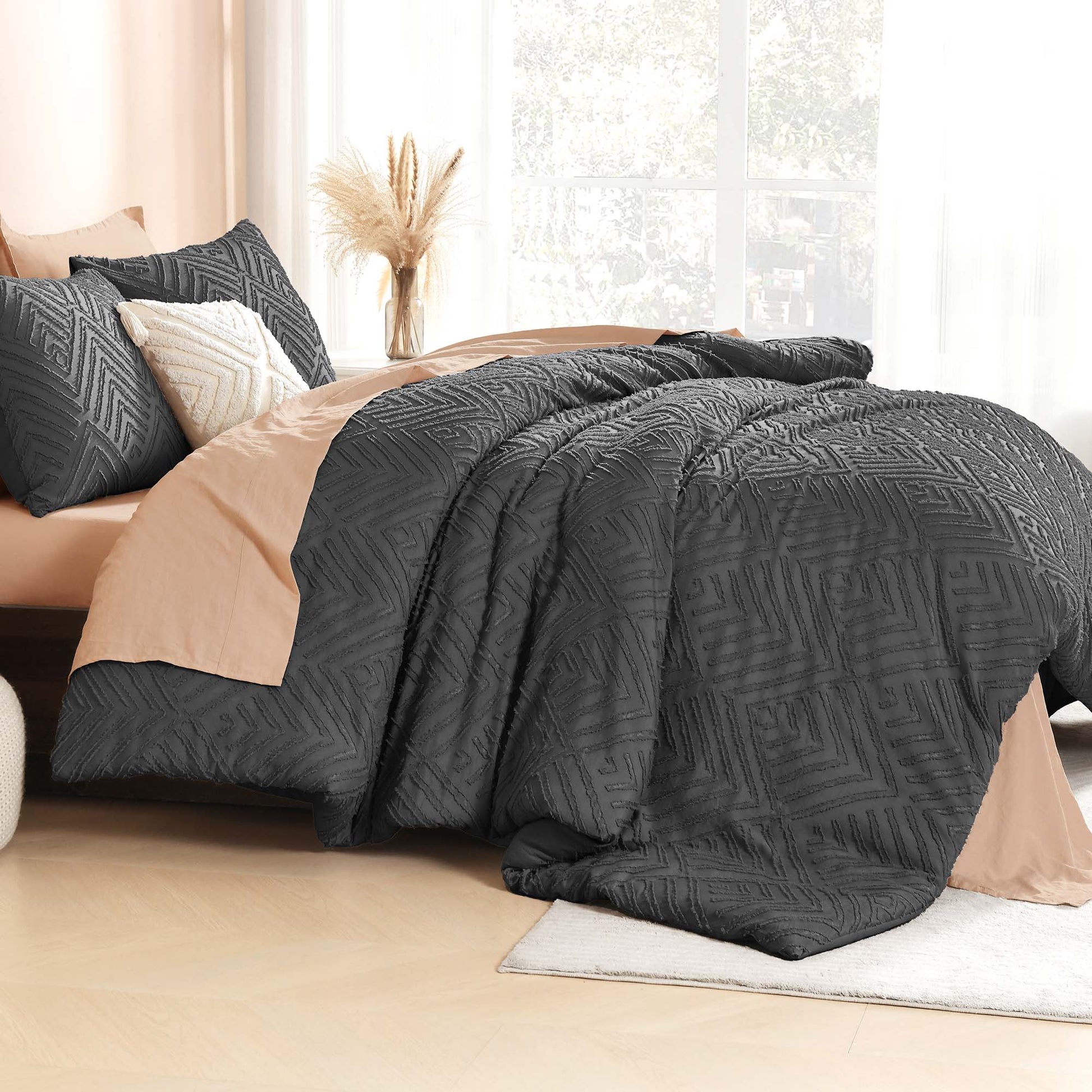 Tufted Boho Lightweight Fluffy 3 Pieces Comforter Set - LITANIKA