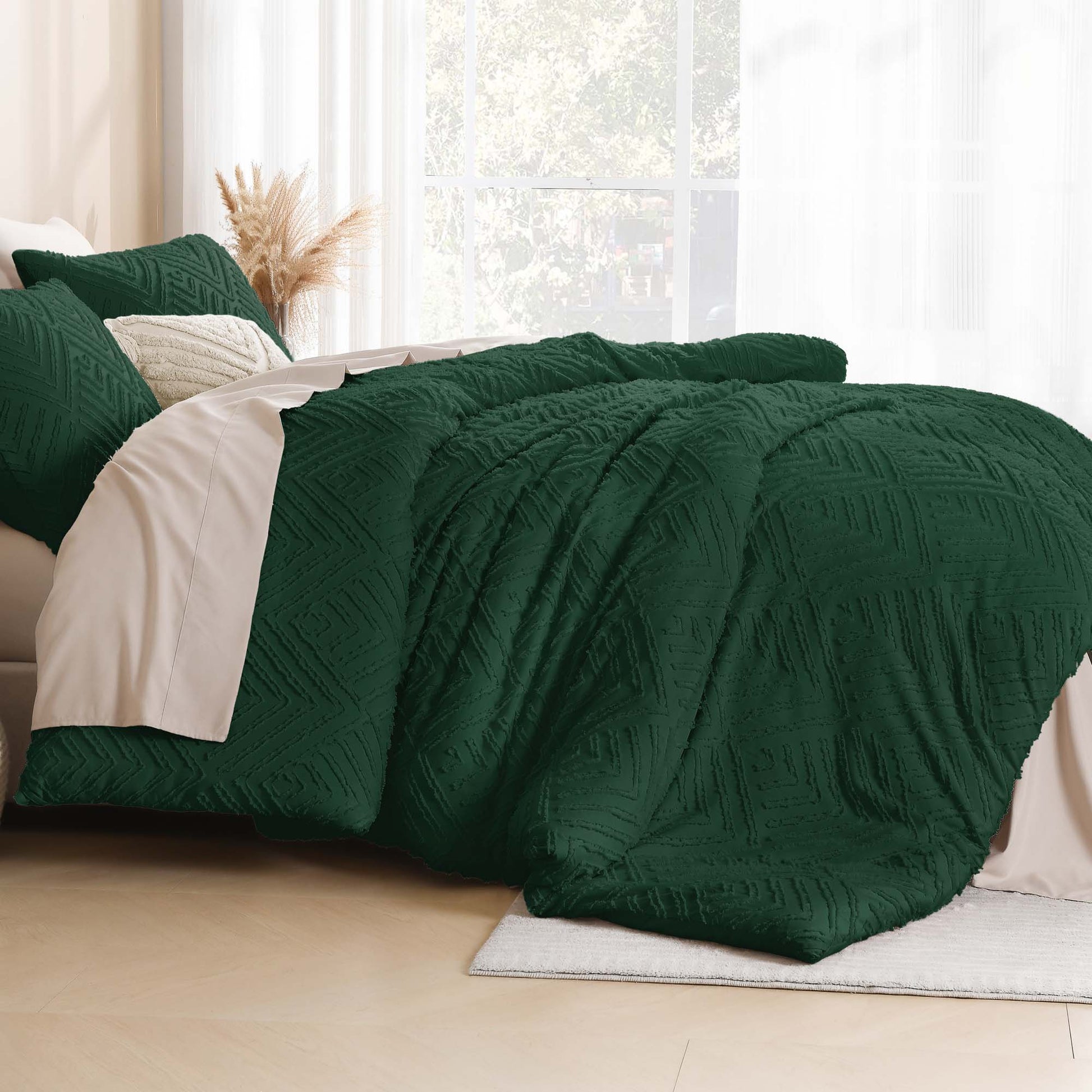 Tufted Boho Lightweight Fluffy 3 Pieces Comforter Set - LITANIKA