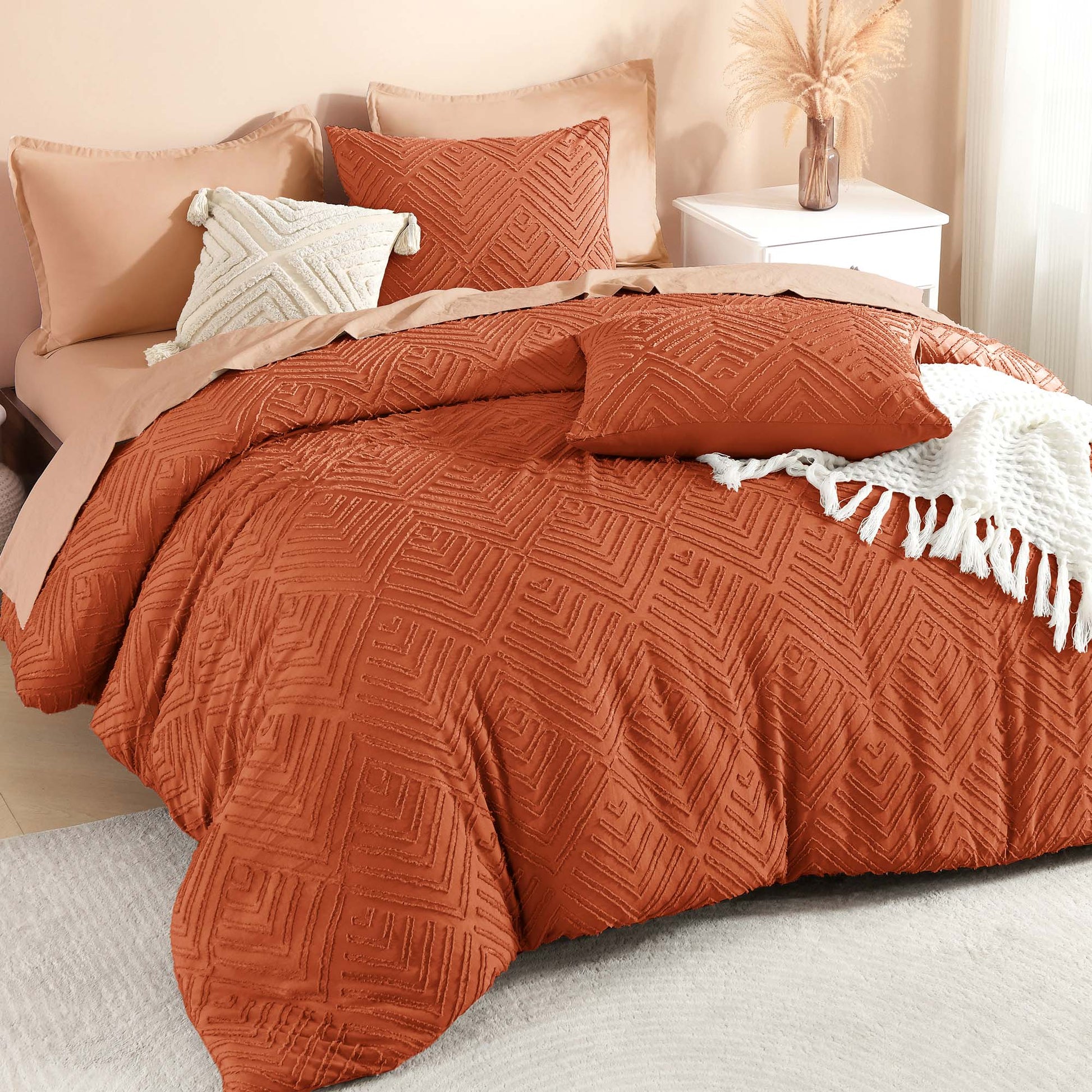 Tufted Boho Lightweight Fluffy 3 Pieces Comforter Set - LITANIKA