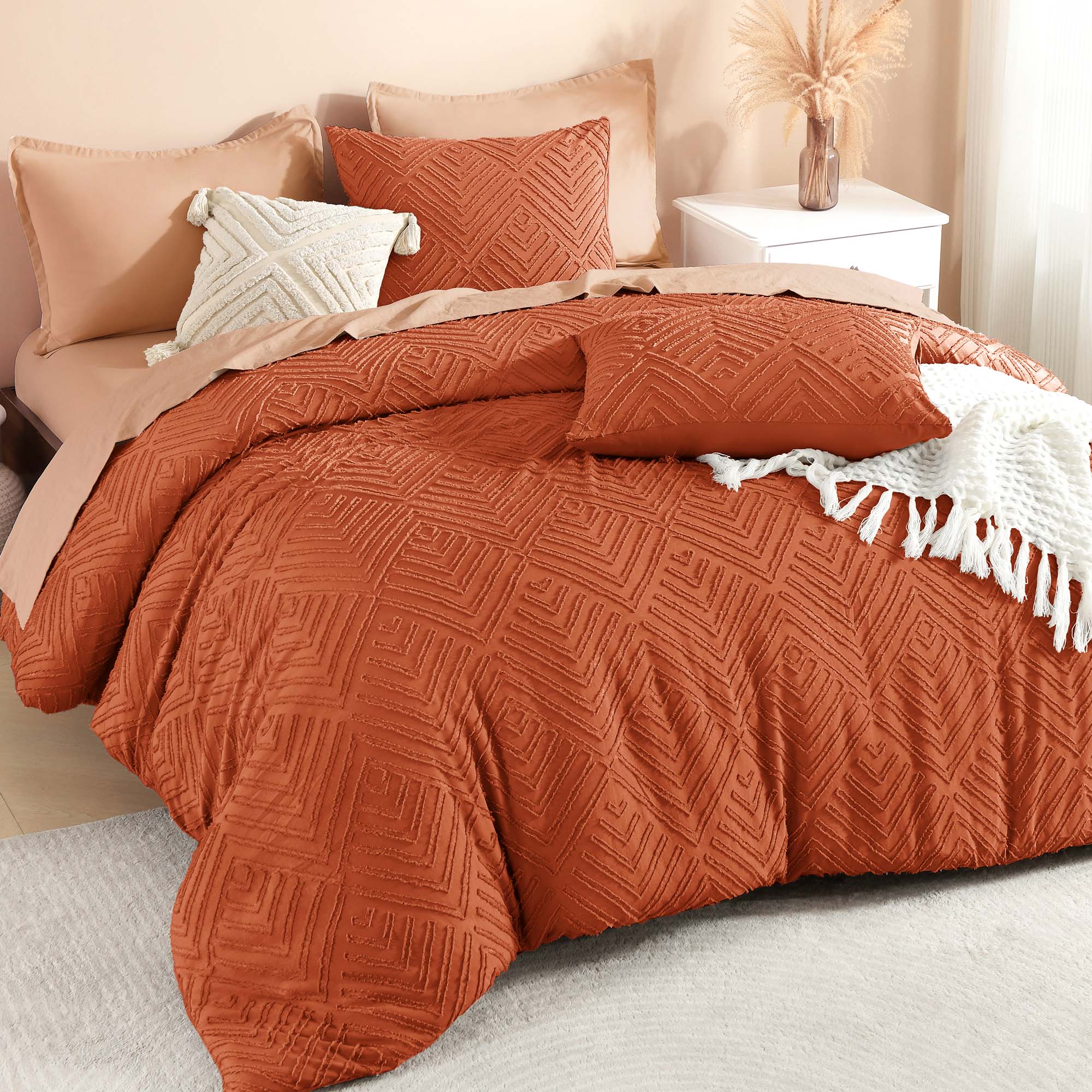Tufted Boho Lightweight Fluffy 3 Pieces Comforter Set - LITANIKA