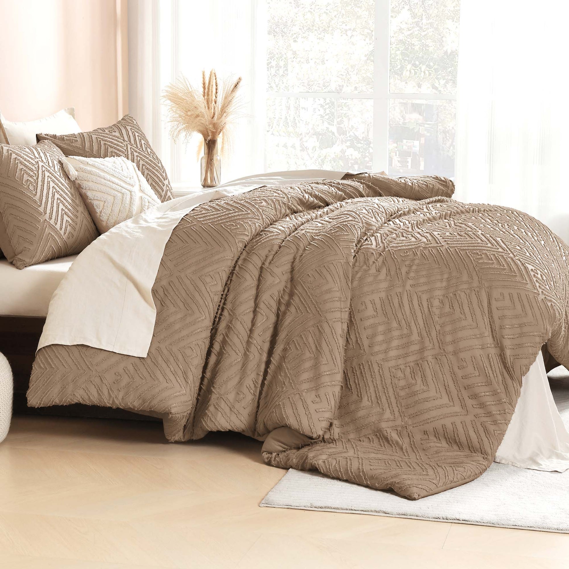 Tufted Boho Lightweight Fluffy 3 Pieces Comforter Set - LITANIKA