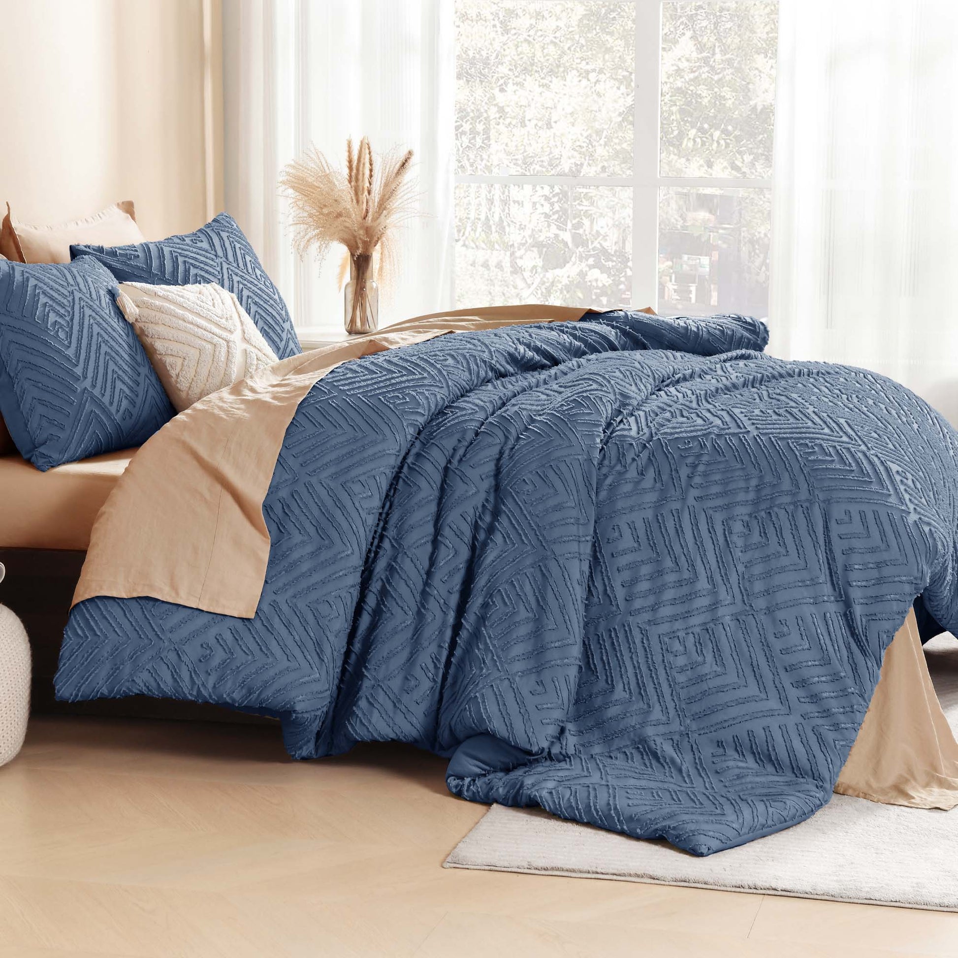 Tufted Boho Lightweight Fluffy 3 Pieces Comforter Set - LITANIKA