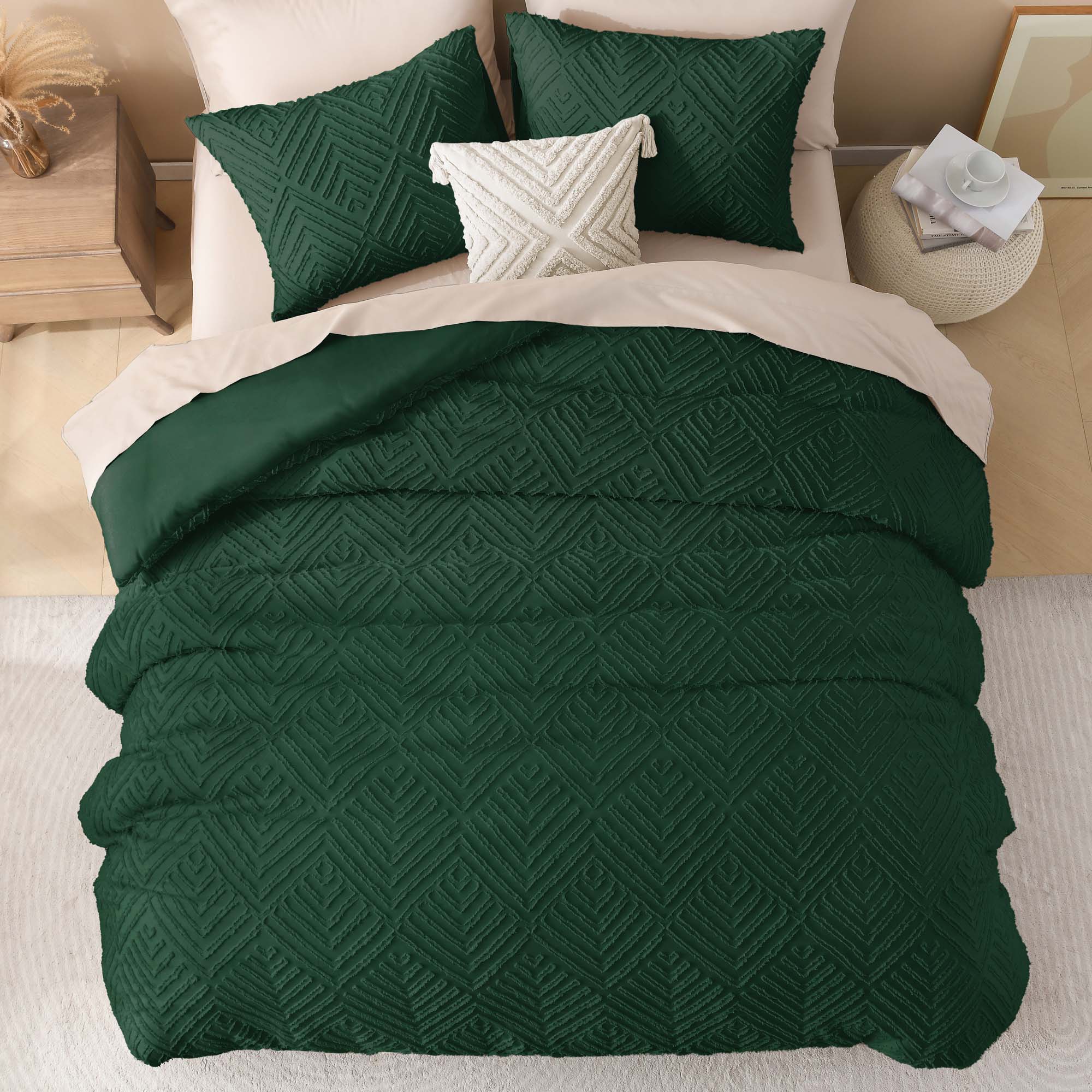 Tufted Boho Lightweight Fluffy 3 Pieces Comforter Set - LITANIKA