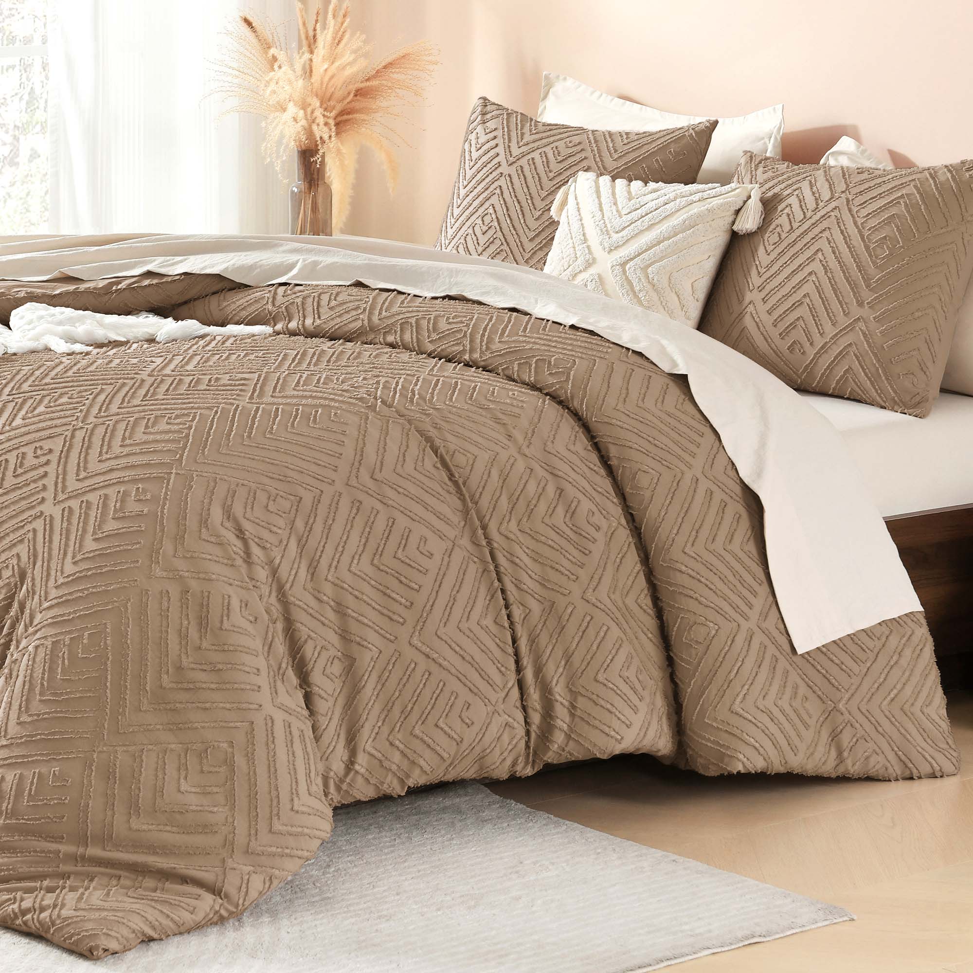 Tufted Boho Lightweight Fluffy 3 Pieces Comforter Set - LITANIKA