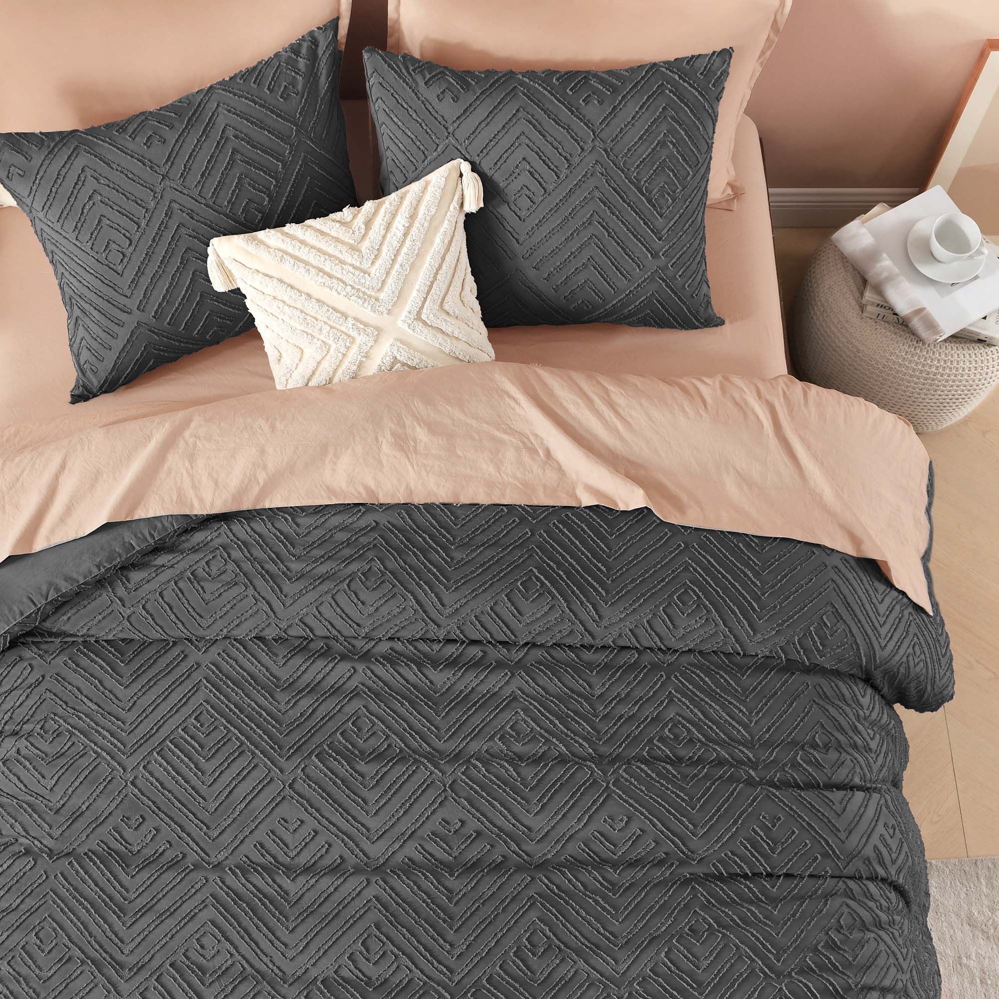 Tufted Boho Lightweight Fluffy 3 Pieces Comforter Set - LITANIKA