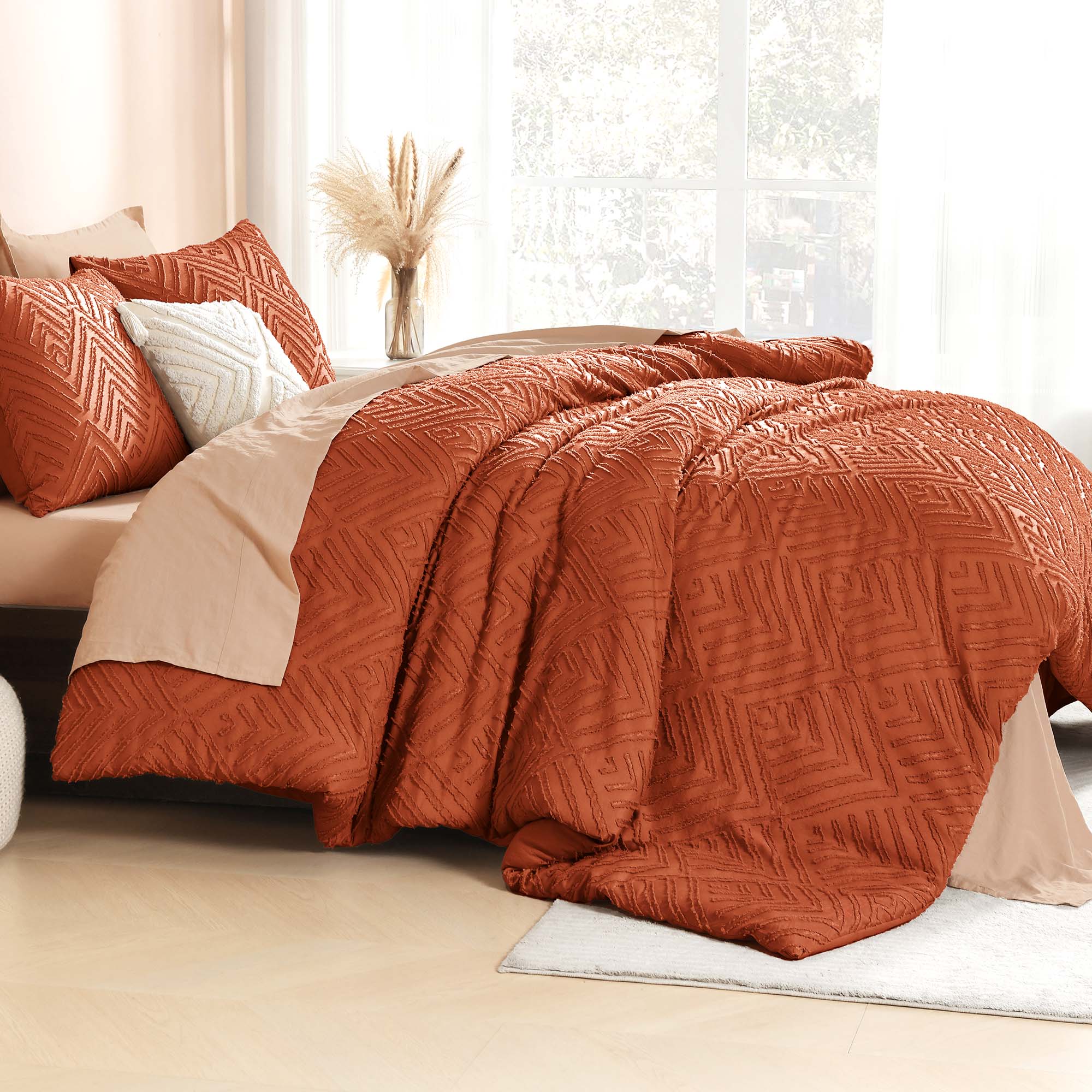 Tufted Boho Lightweight Fluffy 3 Pieces Comforter Set - LITANIKA