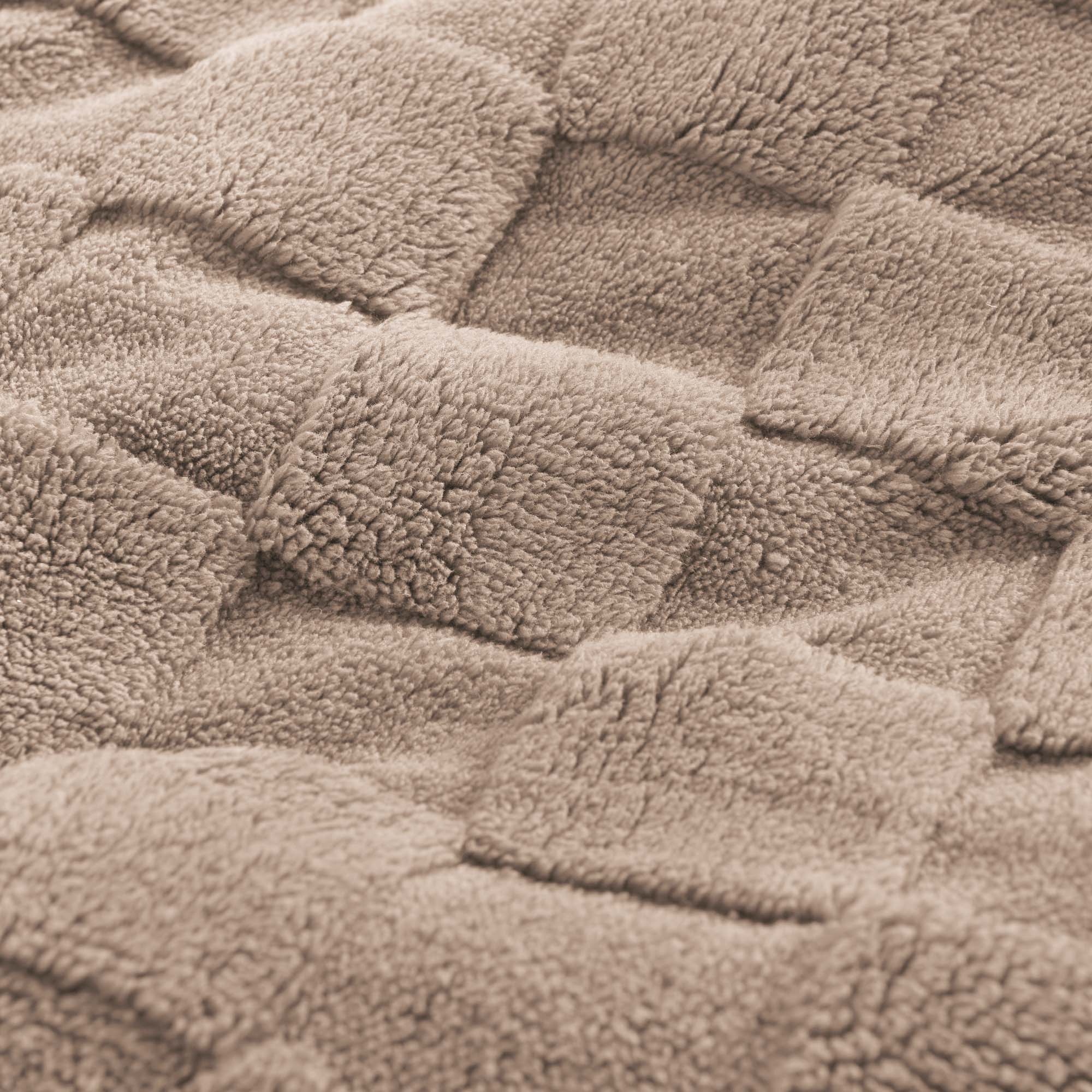 Winter Fluffy Warm Sherpa Fleece Checkered Plush Fuzzy 3 Pieces Comforter Set - LITANIKA