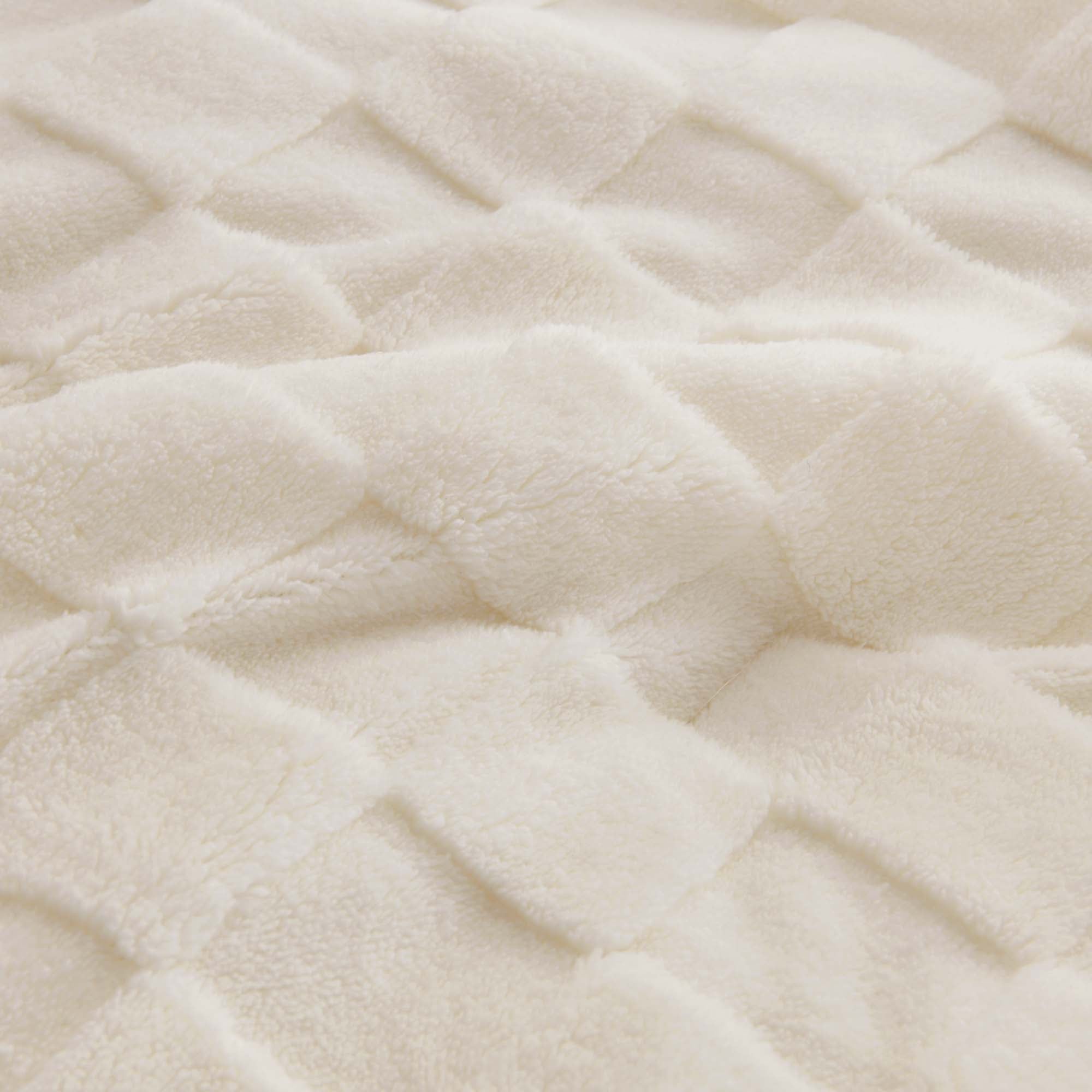 Winter Fluffy Warm Sherpa Fleece Checkered Plush Fuzzy 3 Pieces Comforter Set - LITANIKA